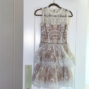 Bronx and Banco white lace dress